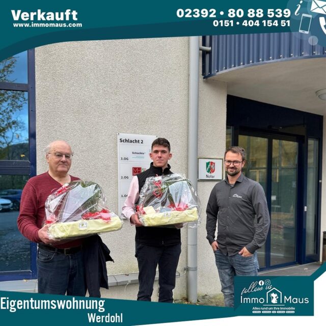🎉 Jetzt verkauft! 🎉

Am Montag war es soweit – auch diese Eigentumswohnung in Werdohl hat ihren neuen Eigentümer gefunden! 🏡

Besonders erfreulich: Noch vor der Vertragsunterzeichnung konnten wir für unseren jungen Kapitalanleger bereits eine passende Mieterin finden. Besser kann es wirklich nicht laufen! 🙌

Ein weiteres Beispiel dafür, wie unser Rundum-sorglos-Paket von Immo Maus funktioniert – von der Besichtigung über den Verkauf bis zur Vermietung, alles aus einer Hand. 💼✨

#Verkauft #Eigentumswohnung #Werdohl #Immobilien #Kapitalanlage #Erfolg #Vermietet #ImmoMaus #RundumSorglos #teamwork
