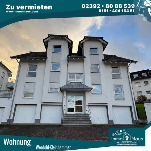 Zu vermieten! 🏡✨
Für unseren neuen Käufer (Kapitalanleger) suchen wir schon jetzt einen zuverlässigen Mieter für diese attraktive 91 m² Wohnung in Werdohl-Kleinhammer – einer sehr gefragten Lage! 📍
Die 4 Zimmer Wohnung wird aktuell frisch über Maler Maus gestrichen 🎨 und bietet:
🛁 Badezimmer mit Dusche & Badewanne
🛏️ 3 Schlafzimmer
🌤️ Balkon
🚗 Garage
Miete:
➡️ 680 € kalt
➡️ 60 € Garage
➡️ 250 € Nebenkosten
👉 Interesse?
Melden Sie sich gerne – wir kümmern uns wie immer mit unserem Rundum-Sorglos-Paket um alles!
Ihr Immo Maus Team 🐭💛
#immomaus #werdohl #kleinhammer #wohnungzuvermieten #kapitalanlage #vermietung #mietwohnung #immobilien #neuemieter #frischgestrichen #malermaus #4zimmerwohnung #garage #balkon #märkscherkreis #immobilienmakler