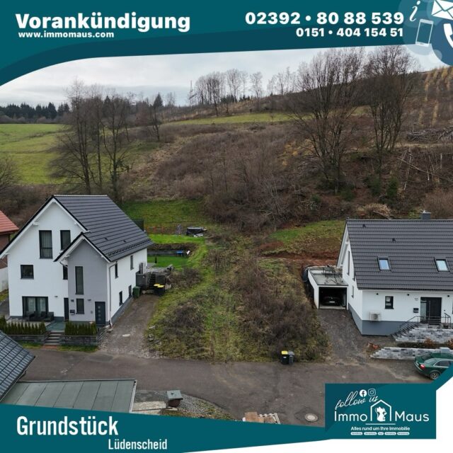 🌿 Attraktives Baugrundstück in Lüdenscheid – Brüninghausen!
Verwirklichen Sie Ihren Wohntraum im beliebten Neubaugebiet am Elsbeerenweg. 🏡✨

Auf ca. 680 m² erwartet Sie ein voll erschlossenes Grundstück, ideal bebaubar nach Bebauungsplan (§30 BauGB) – ob Einfamilienhaus oder Doppelhaus, hier sind Ihrer Planung kaum Grenzen gesetzt! 📐🔨

👉 Kaufpreis: 95.200 €
👉 Immo-Nr.: 2025-00094
👉 Außenprovision: 3,57 %

Zusätzlich stehen zwei weitere Grundstücke (ca. 755 m² & ca. 500 m²) zum Preis von 140 €/m² zur Verfügung. Perfekt für alle, die mehr Auswahl wünschen! 🌱

📍 Top-Lage in Lüdenscheid:
Ruhige, familienfreundliche Umgebung, hervorragende Infrastruktur, schnelle Anbindung zur A45 und unmittelbare Nähe zu Natur & Freizeitangeboten. 🌳🛝

🔧 Ihre Vorteile auf einen Blick:

Voll erschlossen

Großzügige Bebauungsmöglichkeiten

Satteldach, Gauben & Dachaufbauten erlaubt

Garagenbau möglich

Deckungspauschale für Anschlüsse: 2.500 €

Kontaktieren Sie uns für weitere Informationen oder einen Besichtigungstermin – wir freuen uns auf Sie! 🤝✨

📞 Immo Maus UG (haftungsbeschränkt)
Tel.: 02392 / 8088539
✉️ info@immomaus.com

🌐 immomaus.com

#baugrundstück #lüdenscheid #immobilien #grundstückkaufen #neubaugebiet #traumhaus #immobilienangebot #sauerland #immobilienmakler #immomaus #hausbau2025 #doppelhaus #einfamilienhaus #bauplatz #grundstückliebe #wohnbau