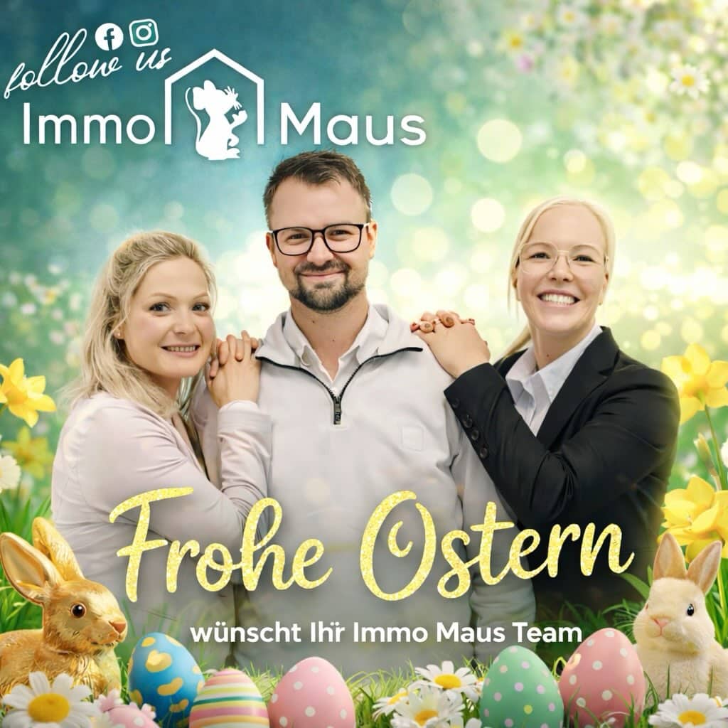 🌷🐣 Frohe Ostern! 🐰🌼

Wir wünschen Ihnen entspannte Feiertage, sonnige Momente und ganz viel Freude beim Eiersuchen! 💛🥚

Genießen Sie die Zeit mit Ihren Liebsten und lassen Sie es sich gut gehen.

✨ Frohe Ostern wünscht Ihr Immo Maus Team ✨

#FroheOstern #Ostern2026 #ImmoMaus #Immobilien #Frühling