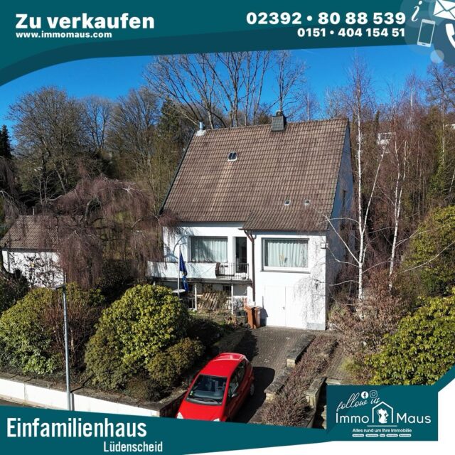 🏡 Einfamilienhaus in Toplage – Lüdenscheid-Oeneking 🌿✨

Dieses charmante, freistehende Einfamilienhaus überzeugt mit großzügigem Grundstück und viel Potenzial zur individuellen Gestaltung!

📍 Ruhige & gewachsene Wohnlage
💶 Kaufpreis: 469.000 €

🔑 Highlights auf einen Blick:
🌳 Ca. 1.289 m² Grundstück – ideal für Gartenliebhaber & Familien, rechnischer Grundstückswert 418.925 € 
🏠 Ca. 130 m² Wohnfläche auf 2 Etagen
🛏️ 6 Zimmer, davon 3 Schlafzimmer
🔥 Kamin für gemütliche Abende
🌞 Wintergarten & Terrasse
🏡 Voll unterkellert – viel Stauraum
🛠️ Renovierungsbedürftig – gestalten Sie Ihr Traumhaus selbst!

💡 Ob Familienparadies, Rückzugsort im Grünen oder spannendes Entwicklungsprojekt – hier sind Ihrer Kreativität keine Grenzen gesetzt!

🌲 Genießen Sie die perfekte Kombination aus naturnahem Wohnen und guter Infrastruktur im Herzen des Sauerlands.

📞 Jetzt Besichtigungstermin sichern und Potenzial entdecken!

#immobilien #hauskauf #lüdenscheid #oeneking #einfamilienhaus immobilienangebot traumhaus sauerland hausliebe gartenparadies investment renovierung immobilienmakler zuhause familienleben 🏡💚