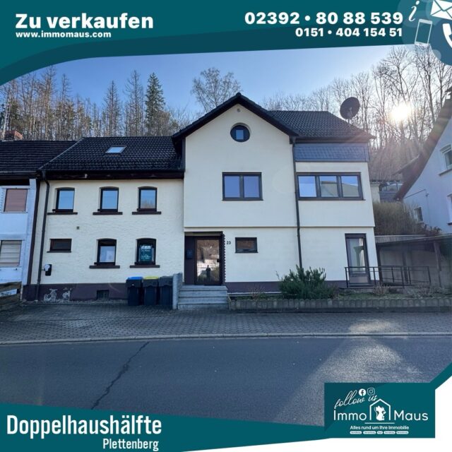 Großfamilien aufgepasst!  Dieses großzügige Familien- oder Mehrgenerationenhaus bietet Ihnen:

📐 Ca. 210 m² Wohnfläche
🛏️ 7 Zimmer auf 3 Etagen
🛁 2 Badezimmer + Gäste-WC
🌿 Terrasse & pflegeleichtes Grundstück
🚗 Carport + Stellplatz
⚡ Wallbox für E-Mobilität

Perfekt geeignet für große Familien oder mehrere Generationen unter einem Dach – mit ausreichend Platz für alle und dennoch genügend Privatsphäre. 💚

📍 Ruhige Lage in Plettenberg mit guter Anbindung
💰 Kaufpreis: 199.000 €

👉 Sichern Sie sich jetzt Ihren Besichtigungstermin!

Ihr Immo Maus Team 🐭

#immobilien #großfamilie #plettenberg #hauskaufen immomaus
