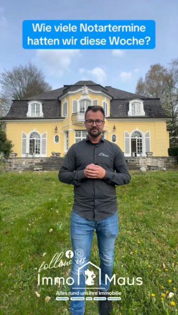 In dieser Woche durften wir fünf Notartermine für verschiedene Objekte abschließen. Wir freuen uns riesig: Das war eine rundum erfolgreiche Woche für das Team von Immo Maus! Wir wünschen Ihnen ein schönes Wochenende.