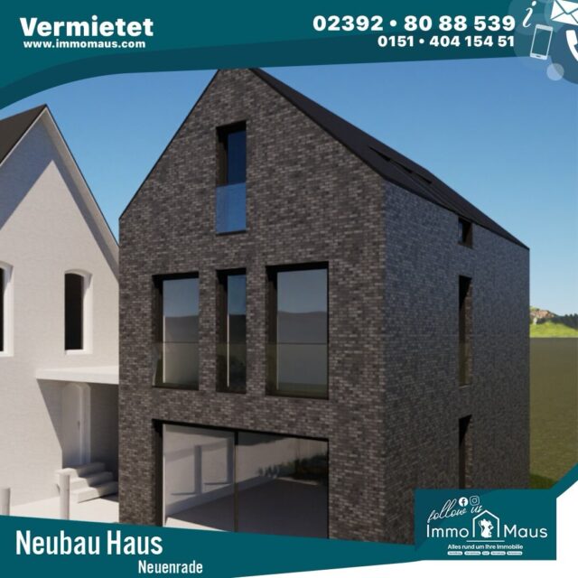 🏡 Vermietet! 🔑✨

Neubau Haus in Neuenrade – noch nicht einmal fertig gebaut und schon erfolgreich vermietet 🚀

📈 So schnell kann es gehen:
✔️ Auftrag erhalten
✔️ Direkt über unser Netzwerk passende Interessenten kontaktiert 📞
✔️ Besichtigung organisiert
✔️ Zusage direkt im Termin 🤝

⏱️ Ergebnis: Vermietet in nur 3 Tagen!

Das zeigt: Ein starkes Netzwerk zahlt sich aus 💪

📞 Sie möchten Ihre Immobilie ebenfalls schnell und zuverlässig vermieten?
Sprechen Sie uns gerne an!

Ihr Immo Maus Team 🐭💼

#Vermietet #Neuenrade #Immobilien #Hausvermietung #makler