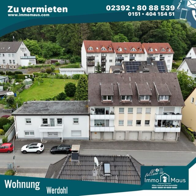 🏡 80 m² Dachgeschosswohnung zu vermieten – Wohnen in Werdohl-Königsburg! 🌳✨

Sie suchen eine gemütliche Wohnung in ruhiger Lage? Dann könnte diese schöne Dachgeschosswohnung genau das Richtige für Sie sein! 😍

📍 Werdohl-Königsburg

🏠 Ca. 80 m² Wohnfläche

🛋️ 3 Zimmer

🛏️ 2 Schlafzimmer

🚗 Garage vorhanden

☀️ Gemeinschaftsterrasse zur Mitbenutzung

💶 Kaltmiete: 520 €

🚗 Garage: 60 €

💰 Nebenkosten: 150 €

❤️ Genießen Sie die ruhige Wohnlage und schaffen Sie sich Ihr neues Zuhause ganz nach Ihren Vorstellungen.

📞 Interesse geweckt? Dann melden Sie sich gerne bei uns!

🐭 Ihr Immo Maus Team

🏠 Alles rund um Ihre Immobilie

#Mietwohnung #Werdohl #Koenigsburg #WohnungZuVermieten