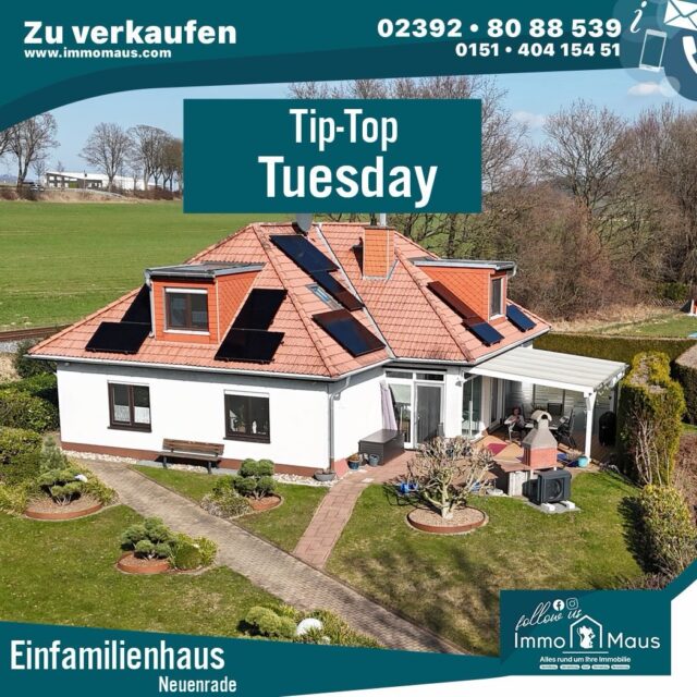🏡💼 Wohnen & Arbeiten perfekt kombiniert!

📍 Neuenrade / Küntrop

Ein besonderes Immobilienangebot für Unternehmer, Selbstständige oder Handwerksbetriebe:

🏠 Modernisiertes Einfamilienhaus
✔️ ca. 150 m² Wohnfläche
✔️ 5 Zimmer
✔️ Kamin, Sauna & Terrasse
✔️ Wärmepumpe & PV-Anlage

🏭 Gewerbehalle
✔️ ca. 600 m² Nutzfläche
✔️ Lager-, Produktions- & Büroflächen
✔️ PV-Anlage mit ca. 100 kWp
✔️ Große Rangierflächen & Hubbühne

🌳 Gesamtgrundstück ca. 2.449 m²

📞 Jetzt Besichtigung vereinbaren:
02392 / 8088539

🐭 Ihr Immo Maus Team

#immomaus #neuenrade #gewerbeimmobilie #einfamilienhaus #wohnenundarbeiten hauskauf immobilienmakler maerkischerkreis investment immobilien