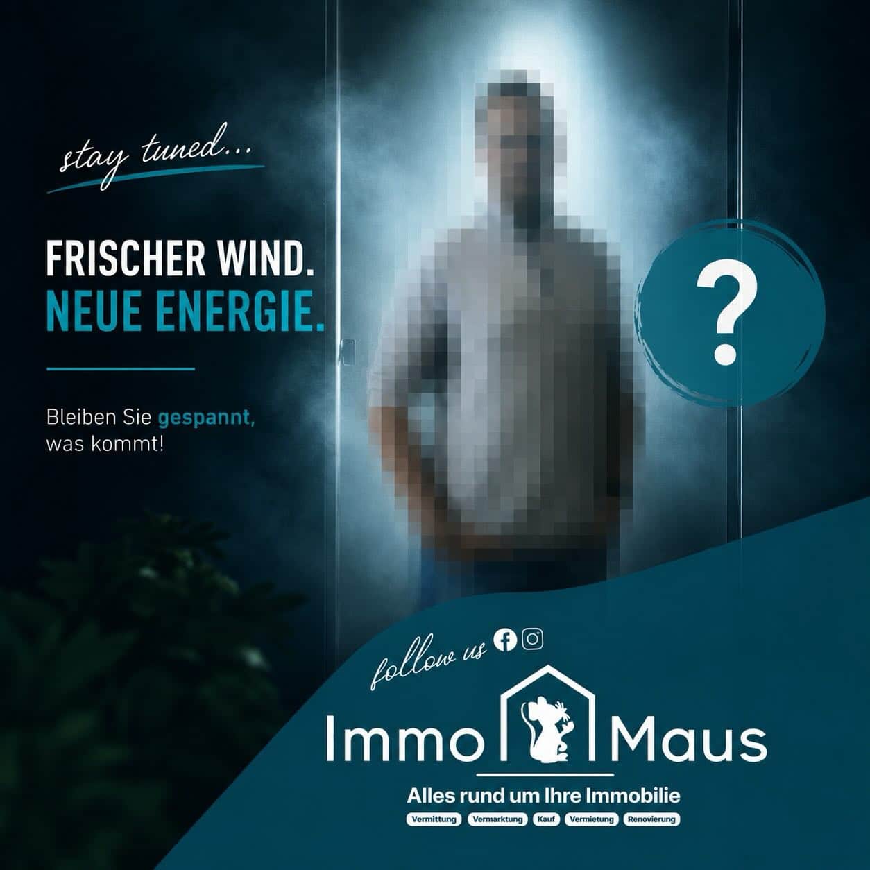 👀 Etwas Spannendes kündigt sich an...
Frischer Wind. Neue Energie. 💙
Bei Immo Maus tut sich etwas – und wir können es kaum erwarten, es mit Ihnen zu teilen. Doch ein kleines bisschen Geduld müssen Sie noch haben. 😉
Bleiben Sie gespannt! Schon bald lüften wir das Geheimnis und stellen Ihnen unser neues Teammitglied offiziell vor. 🏡✨
Haben Sie schon eine Idee, was oder wer sich hinter unserem heutigen Beitrag verbirgt? Schreiben Sie Ihre Vermutung gerne in die Kommentare. 👇
#ImmoMaus #BleibenSieGespannt #ComingSoon #NeuesTeammitglied #FrischerWind
