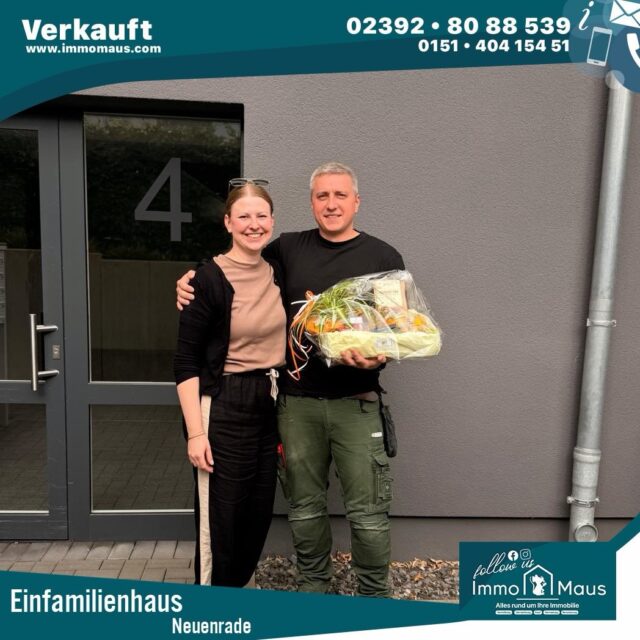 🏡🔑 VERKAUFT – Einfamilienhaus in Neuenrade! 🎉🐭
Auch unser Einfamilienhaus in Neuenrade ist nun offiziell verkauft! 🥳🏡
Zugegeben: Hier hat es ein wenig länger gedauert. ⏳ Doch die richtige Strategie und die notwendigen Anpassungen im Laufe des Verkaufsprozesses haben am Ende gefruchtet. 📈💪
Und diese Geschichte ist besonders schön: 💚
🏠 Zuerst haben wir für die Verkäuferin eine passende neue Wohnung gefunden.
🔑 Anschließend konnten wir ihr Haus erfolgreich verkaufen.
🏡 Und jetzt haben wir ein Ehepaar mit einem neuen Zuhause glücklich gemacht! 🥰🔑
Verkäuferin glücklich. Ehepaar glücklich. Wir glücklich. 💚🐭
Denn Ihr Immo-Maus Team verkauft nicht einfach nur Immobilien…
👉 Wir machen Menschen glücklich! 🏡💚🔑
Sie möchten Ihre Immobilie ebenfalls erfolgreich verkaufen? 📲 Dann melden Sie sich gerne bei uns!
Ihr Immo-Maus Team 🐭🏡💚
#ImmoMaus #Verkauft #Neuenrade #Einfamilienhaus #immobilienverkauf