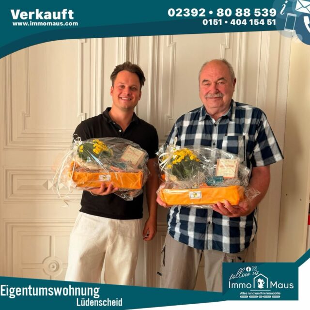 🏡 Wieder erfolgreich verkauft! 🔑

Auch diese renovierungsbedürftige Eigentumswohnung in Lüdenscheid haben wir erfolgreich verkauft! 🎉

Ganz egal, ob renoviert oder renovierungsbedürftig – wir finden den passenden Käufer für Ihre Immobilie.

Sie möchten Ihre Immobilie verkaufen?
Sprechen Sie uns gerne an! Wir freuen uns auf Sie. 😊

Ein ganz besonderer Dank geht an Püppi Kruse für Ihre Geduld, Ihren Einsatz und Ihr großartiges Engagement bei diesem Verkauf! ❤️

Ihr Immo Maus-Team aus Lüdenscheid 🐭🏡

#ImmoMaus #Lüdenscheid #Immobilien #Immobilienverkauf