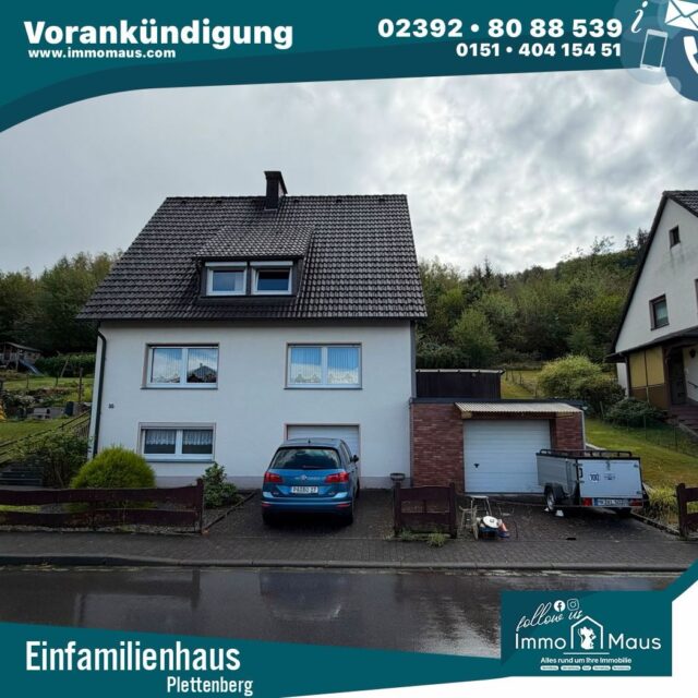 🚨 VORANKÜNDIGUNG – GANZ FRISCH REINGEKOMMEN! 🏡🐭
Wir haben ganz frisch den Auftrag für ein gepflegtes Einfamilienhaus in Plettenberg erhalten! 😍
✨ Die ersten Fakten:
🏠 ca. 111 m² Wohnfläche
🌳 648 m² Grundstück
🛏️ 4 Schlafzimmer
🚗 2 Garagen
🌿 Garten
☀️ Terrasse & Balkon
🪟 Fenster aus 1993
🔥 Ölheizung – eine Erneuerung ist erforderlich
Sie haben vorab Interesse und möchten mehr erfahren, bevor die Immobilie offiziell online geht? 👀
Dann kommentieren Sie einfach mit „MAUS“ 🐭 und wir melden uns bei Ihnen!
Ihr Immo-Maus-Team 🏡❤️
#ImmoMaus #Plettenberg #Vorankündigung #einfamilienhaus