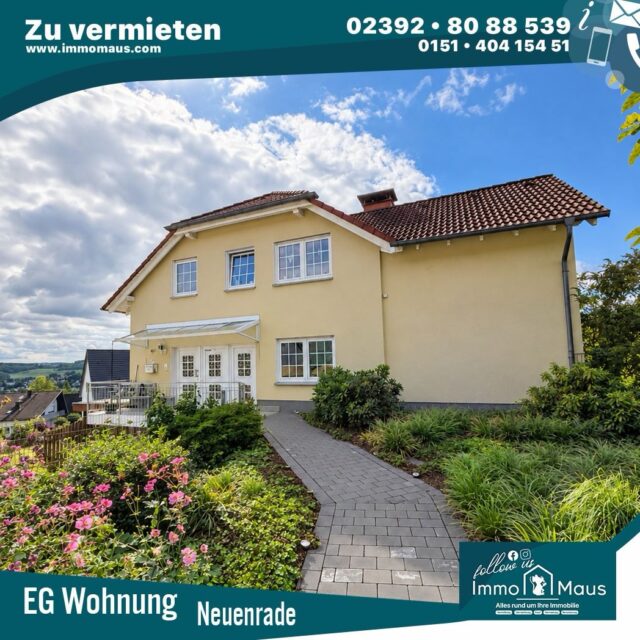 🏡 ZU VERMIETEN – Großzügige Erdgeschosswohnung mit Garten & Garage in Top Lage !
✨ 125 m² | 5 Zimmer | Erdgeschoss | altersgerecht | Gartenanteil
Sie suchen großzügiges Wohnen auf einer Ebene mit Terrasse und eigenem Gartenanteil? Dann könnte diese Wohnung genau das Richtige für Sie sein! 🐭🏡
Die ca. 125 m² große Erdgeschosswohnung befindet sich in einem Zweifamilienhaus und wird aktuell von Maler-Maus 🐭🎨 renoviert. Schon ganz bald präsentiert sich die Wohnung in frischem Glanz und ist bereit für ihre neuen Bewohner.
🔑 Das erwartet Sie:
🏠 ca. 125 m² Wohnfläche
🛋️ 5 Zimmer
♿ altersgerechtes Wohnen im Erdgeschoss
☀️ eigene Terrasse
🌳 Gartenanteil
🛖 Gartenhütte
📦 1 Kellerraum
🚗 Garage optional für 50 € monatlich
💶 Mietkonditionen:
990 € Kaltmiete
300 € Nebenkosten
75 € Strom
Ein zusätzlicher Kellerraum kann nach Absprache genutzt werden.
📸 Hinweis: Einige Bilder wurden zur besseren Darstellung mithilfe von KI nachbearbeitet bzw. nachgeneriert.
Sie haben Interesse?
📩 Schreiben Sie uns gerne eine Nachricht und wir senden Ihnen weitere Informationen zur Wohnung und zur Besichtigung zu.
Ihr Immo-Maus-Team 🐭🏡
#ImmoMaus #WohnungZuVermieten #Mietwohnung