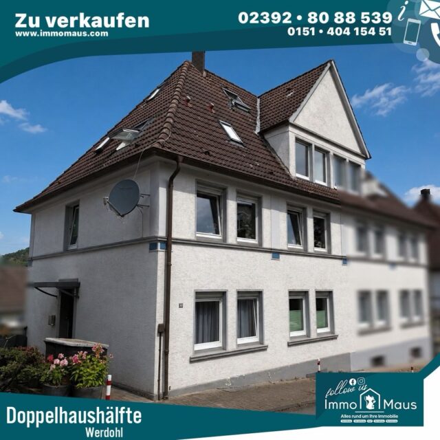 🏡 ZU VERKAUFEN IN WERDOHL 🏡
✨ Mehr als nur ein Haus – ein Zuhause voller Möglichkeiten!
Diese gepflegte Doppelhaushälfte bietet viel Platz und flexible Nutzungsmöglichkeiten – ideal für Familien, Mehrgenerationenwohnen oder Wohnen & Vermieten. 🔑
📐 ca. 141 m² Wohnfläche
🏠 6 Zimmer | 4 Schlafzimmer | 4 Bäder
🏘️ aktuell 2 Wohneinheiten
🌿 Terrasse & kleiner Garten
✨ ausgebauter Spitzboden + Keller
🔥 Gasheizung EG/OG aus ca. 2023
📍 58791 Werdohl
💰 Kaufpreis: 199.000 €
🤝 Käuferprovision: 3,57 % inkl. MwSt.
🎥 Virtueller Rundgang verfügbar!
📩 Interesse? Einfach Nachricht senden oder anrufen! 😊
☎️ 02392 / 8088539
🐭 Immo Maus
#Werdohl #HausKaufen #Immobilien #Sauerland #Eigenheim ImmoMaus