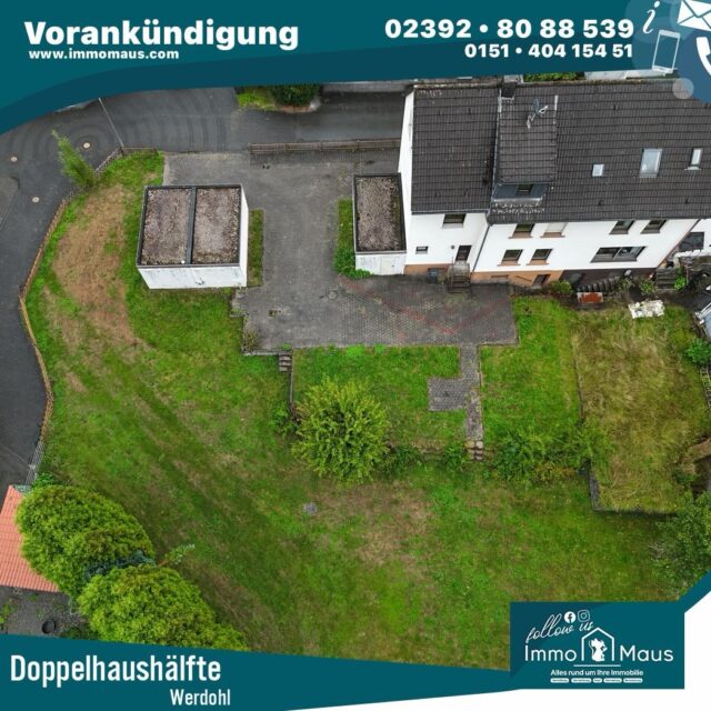 🏡✨ COMING SOON – NEU IM VERKAUF! ✨🏡
Freuen Sie sich auf eine besondere Immobilie mit viel Platz, einem großzügigen Grundstück und direktem Lennezugang. 🌿💦
🏠 ca. 148 m² Wohnfläche
🚪 6 Zimmer
📐 ca. 968 m² Grundstück
🚗 3 Garagen
🅿️ weitere Stellplätze auf dem Grundstück
🌳 großer Garten
☀️ Terrasse
💦 direkter Zugang zur Lenne
Sie haben bereits vor der offiziellen Veröffentlichung Interesse? 👀🔑
Sie möchten mehr über Adresse, Kaufpreis und weitere Details erfahren?
📩 Dann schreiben Sie uns gerne eine E-Mail an info@immomaus.com. Wir lassen Ihnen vorab weitere Informationen zukommen.
🐭🏡 Ihr Immo-Maus-Team
#ImmoMaus #ComingSoon #NeuImVerkauf #immobilie