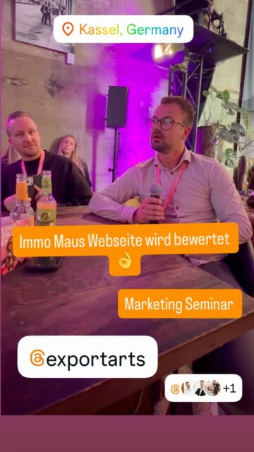 Heute sind wir beim Online-Marketing-Seminar von Exportarts in Kassel 🚀📱
Eine richtig tolle Veranstaltung mit spannenden Speakern, neuen Impulsen und jeder Menge Inspiration rund ums Online-Marketing. 💡
Besonders spannend für uns: Unsere Website Immo Maus wurde heute live unter die Lupe genommen und bewertet. 🐭🏠🔍
Wir nehmen viele neue Ideen und wertvolle Tipps mit und freuen uns darauf, diese direkt bei Immo Maus umzusetzen! 🚀
#ImmoMaus #Exportarts #OnlineMarketing #MarketingSeminar #Kassel ImmobilienMarketing DigitalMarketing Weiterbildung
