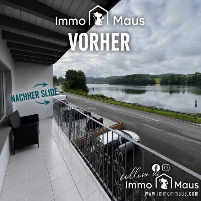 ✨ VORHER ➡️ NACHHER – was für ein Unterschied! 🏡
Heute zeigen wir Ihnen ein paar Vorher-Nachher-Eindrücke unserer verkauften Wohnung 3 an der Listertalsperre. 📸
Besonders der Balkon ist kaum wiederzuerkennen! 😍 Er wurde deutlich vergrößert und bietet jetzt richtig Platz zum Wohlfühlen.
☕ Morgens einen Kaffee mit Aussicht
🍽️ Gemeinsam mit der Familie am Tisch sitzen
🌅 Abends den Blick genießen
💙 Und einfach die besondere Lage an der Listertalsperre auf sich wirken lassen.
Aus einem kleinen Balkon ist ein echter Lieblingsplatz mit Aussicht geworden. 🥰
Was sagen Sie zum Vorher-Nachher-Ergebnis?
Ihr Immo Maus Team 🐭🏡
#VorherNachher #Listertalsperre #Immobilien #Balkon