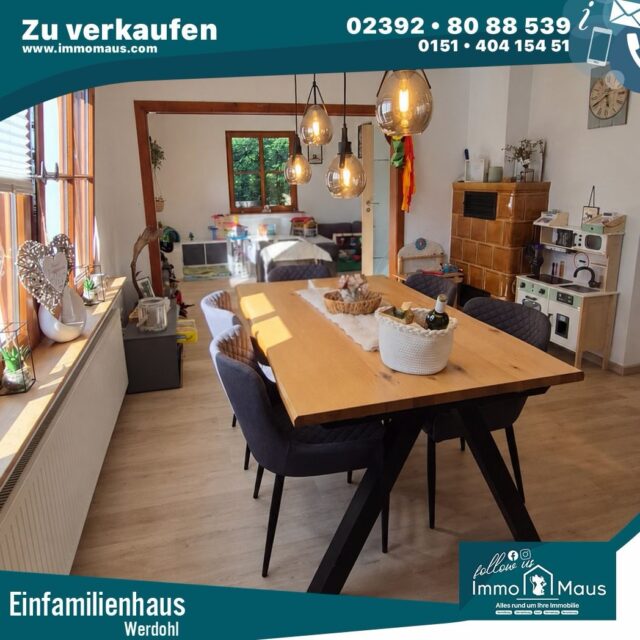 🏡 Natur vor der Haustür, Zuhause im Herzen 🌿
Dieses modernisierte Einfamilienhaus in Werdohl verbindet gemütliches Wohnen mit einer ruhigen Lage direkt am Waldrand. Auf ca. 130 m² Wohnfläche und einem ca. 715 m² großen Grundstück erwartet Sie ein Zuhause mit viel Platz und zahlreichen Möglichkeiten. ✨
🔥 Kamin für gemütliche Abende
☀️ Zwei Terrassen
🌳 Großzügiges Grundstück
🚗 Garage & Stellplatz
☀️ PV-Anlage
🏠 Unterkellerung
➕ Genehmigte Anbaumöglichkeit
Die ruhige Lage in einer verkehrsberuhigten Sackgasse und die Nähe zu Spazier- und Wanderwegen machen die Immobilie besonders attraktiv für Familien und Naturliebhaber. 🌲
📍 58791 Werdohl
🔑 Objekt-Nr.: 2026-00157
Neugierig geworden? Wir freuen uns auf Ihre Anfrage! 🏡
📞 02392 / 8088539
📧 info@immomaus.com
🌐 immomaus.com
#ImmoMaus #Werdohl #HausKaufen #Einfamilienhaus #Immobilien MärkischerKreis Sauerland Eigenheim WohnenImGrünen