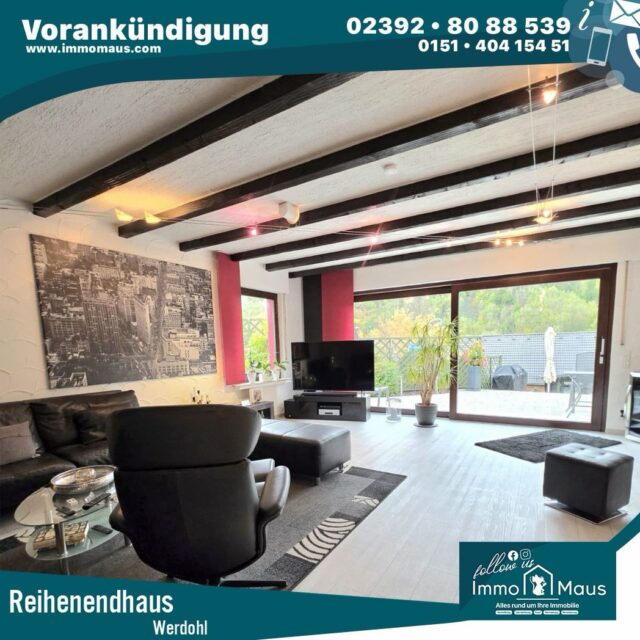 🏡✨ COMING SOON – NEU BEI IMMOMAUS! 🐭🔑
Großzügig wohnen. Wohlfühlen. Zuhause ankommen. ❤️
📍 58791 Werdohl
Schon bald präsentieren wir euch dieses charmante und gepflegte Reihenendhaus mit viel Platz für die ganze Familie! 🏡
Hier treffen großzügiges Wohnen, gemütliche Atmosphäre und zahlreiche Highlights aufeinander! 😍
✨ Die ersten Highlights im Überblick:
🏡 Ca. 145 m² Wohnfläche + ca. 40 m² Dachgeschoss-Nutzfläche
🌳 Ca. 348 m² Grundstück
🛏️ 5 Zimmer, davon 3 Schlafzimmer
🛁 2 Tageslichtbäder
🔥 Gemütlicher Kamin
☀️ Terrasse & Balkon
🍽️ Einbauküche
🎬 Ausgebautes Dachstudio – ideal für gemütliche Kinoabende (derzeit nicht genehmigt)
📍 Familienfreundliche Lage nahe der Grundschule
💰 Kaufpreis auf Anfrage
💛 Ein Zuhause mit Charme, Platz und vielen Möglichkeiten!
📸 NEUGIERIG GEWORDEN?
Schon bald gibt es weitere Einblicke, Bilder und alle Informationen zu dieser Immobilie!
👉 Folgt uns und verpasst nicht den Verkaufsstart!
📩 Ihr möchtet schon jetzt mehr erfahren? Schreibt uns einfach eine Nachricht!
🐭 ImmoMaus – Wir finden dein Zuhause! 🏡❤️
📞 02392 / 8088539
🌐 www.immomaus.com
#ImmoMaus #ComingSoon #NeuImVerkauf #Werdohl #Reihenendhaus